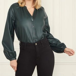 Marciano by Guess faux leather blouse. New. Large
